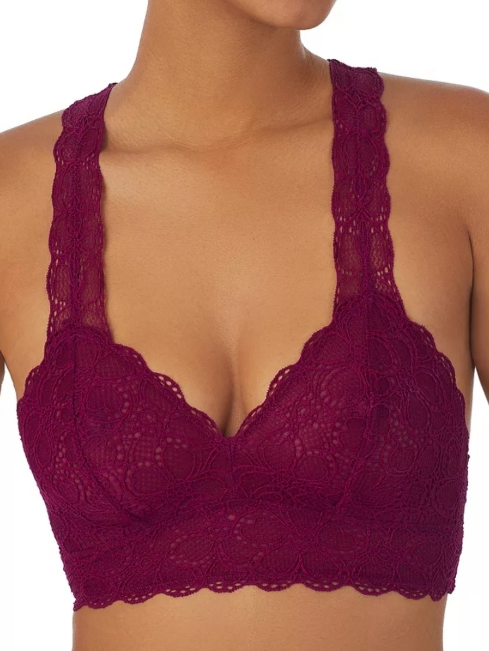 DKNY Lace Bralette in Dark Plum Medium NWOT